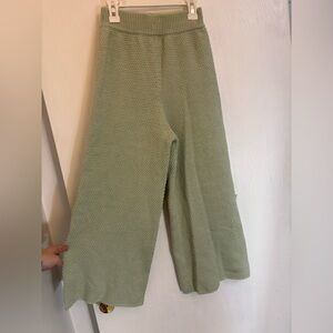 Sincerely Jules Textured Knit Wide Leg Light Green Pants Woman’s Size XS